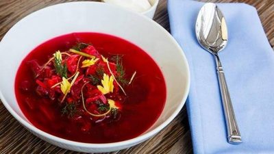 Свекольник на хлебном квасе с лимонным соком