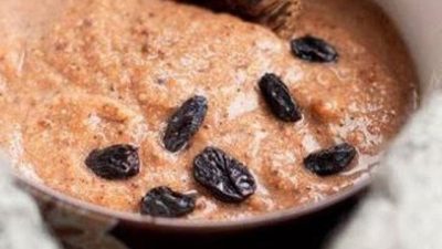 Льняная каша с изюмом и медом без варки