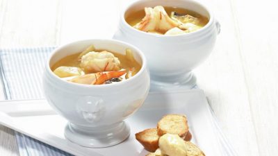 Буйабес-фьюжн с запеченными помидорами