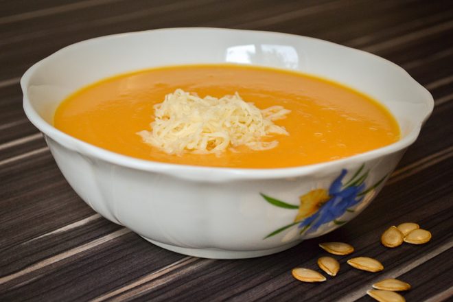 Тыквенный суп пюре с плавленным сыром и сливками рецепт с фото пошагово