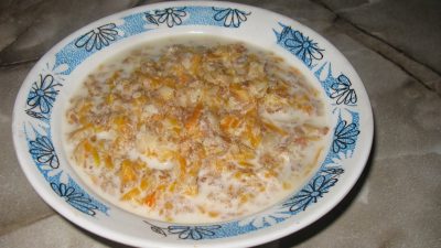 Каша тыквенная с овсяными хлопьями на молоке