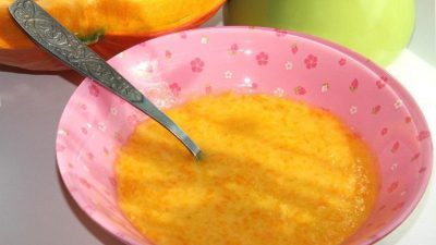 Молочная манная каша с тыквой на завтрак