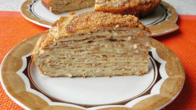 Венгерский блинный закусочный торт с ветчиной