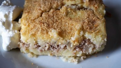 Картофельная запеканка с мясом в духовке как в садике