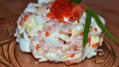 Океан — салат с красной икрой « Рецепты салатов