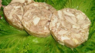 Быстрый сальтисон из свиной головы