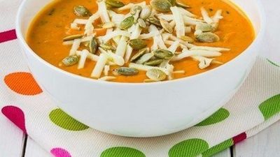 Сливочный крем-суп из запеченной тыквы с чесноком