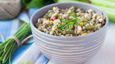 Перловка с говядиной и грибами в мультиварке