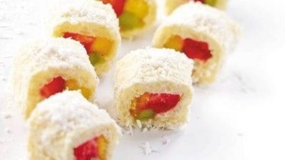 Творожные роллы с киви и бананами