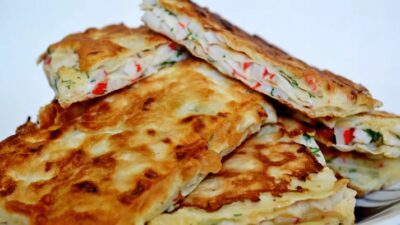 Восточные гренки из лаваша со сливочным сыром