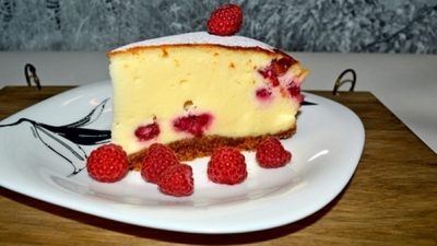 Чизкейк из печенья с малиновой начинкой