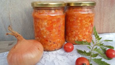 Перловка с болгарским перцем на зиму