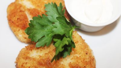 Постные картофельные биточки с крабовыми палочками
