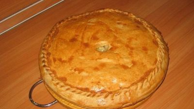 Курник с белыми грибами и рисом