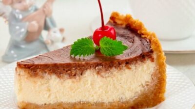 Ванильно-шоколадный чизкейк из печенья