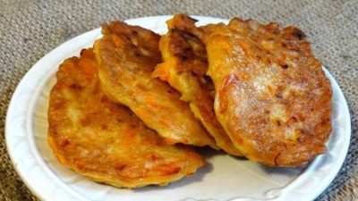 Драники из тыквы с чесноком и укропом