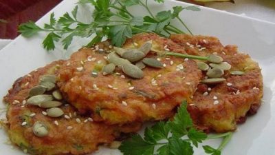 Драники из замороженной тыквы на молоке