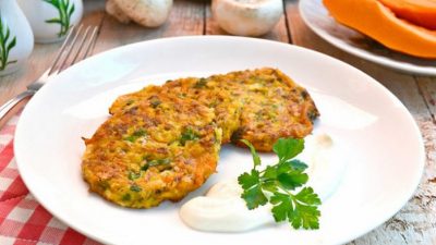 Тыквенные драники с картофелем и грибами