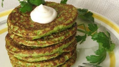 Оладьи с брокколи на молоке