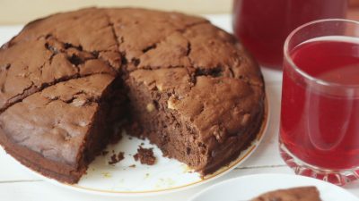 Шоколадно-ореховый кекс с вином
