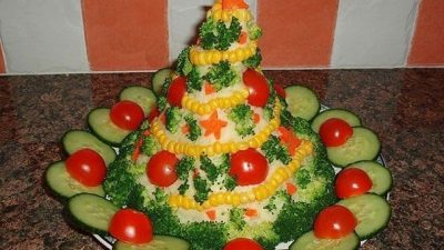 Сырный салат «Елка»