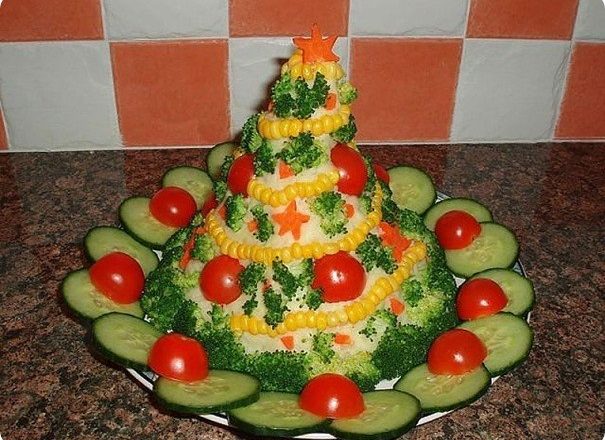 Сырный салат «Елка»