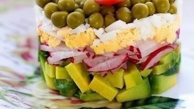 Быстрый салат из авокадо с редиской