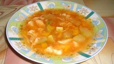 Французский куриный суп с тальятелле