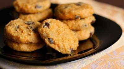 Творожно-овсяное печенье с яблоками и бананами