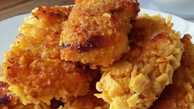 Куриные котлеты с сыром в кукурузных хлопьях