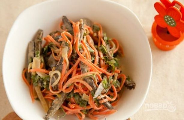 Салат из печени с морковью и репчатым луком, рецепт с фото и видео