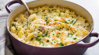 Макаронная запеканка с яйцами в микроволновке