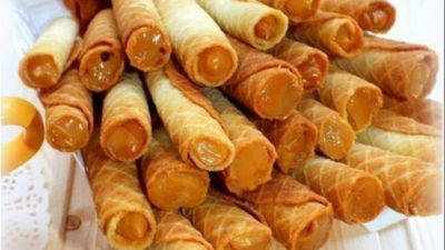 Вафли со сгущенкой на сливочном масле