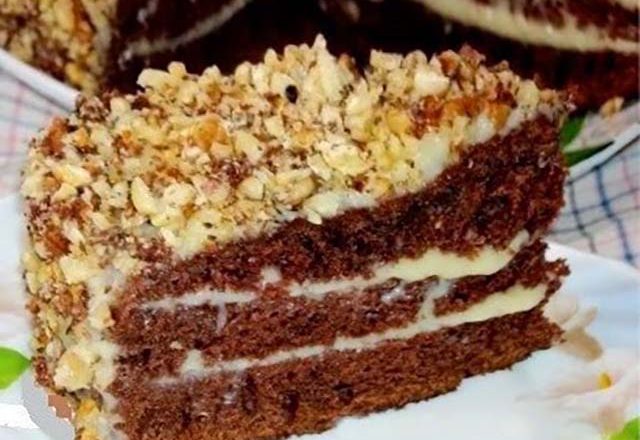 Трехслойный шоколадный торт «Фантастика», рецепт с фото