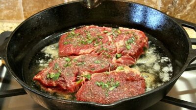 Пивной маринад для говядины на сковороде