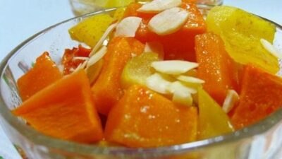 Запеченная тыква с зелеными яблоками