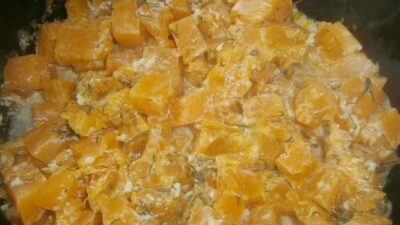 Гарнир из тыквы с чесноком к рыбе