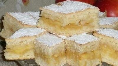 Яблочное печенье с йогуртом на сковороде