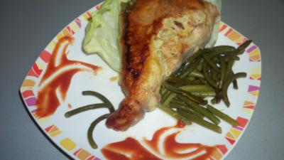 Фаршированные окорочка с ветчиной и зеленым луком