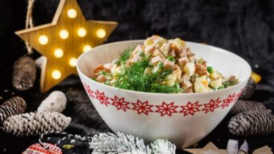 Мясной «Оливье» с болгарским перцем