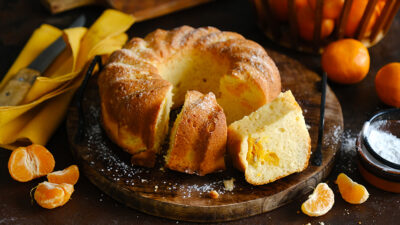 Воздушный мандариновый кекс на кефире