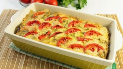 Куриная запеканка с овощами под сырной корочкой