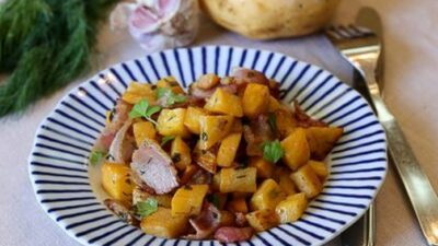 Репа с беконом в лимонном соке