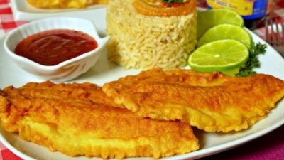 Филе тилапии с розмарином и кунжутом в кляре