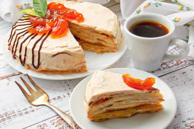 Блинный пирог с курицей, грибами и творогом - пошаговый рецепт с фото на paraskevat.ru