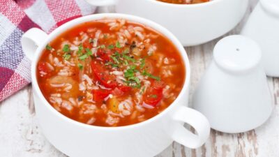 Овощной суп с болгарским перцем и рисом