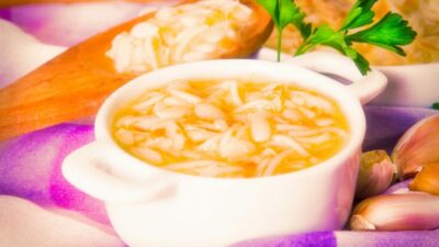 Куриный сливочный суп с чечевичной крупой