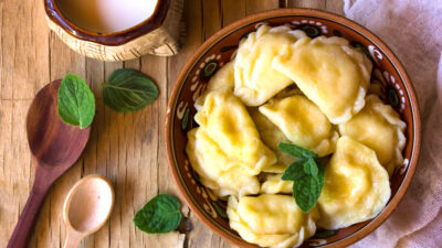 Вареники с чечевицей и лесными грибами