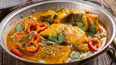 Рыбное рагу с зеленой фасолью