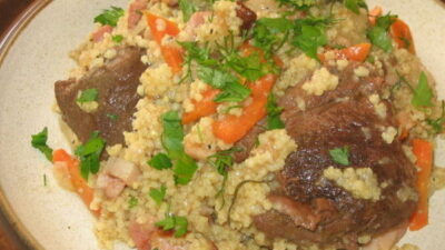 Кулеш с зайчатиной и копченым салом